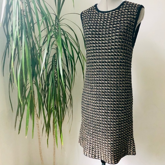 ALICE + OLIVIA Black Golden Thread Thick Mini Dress Size S - Picture 1 of 11